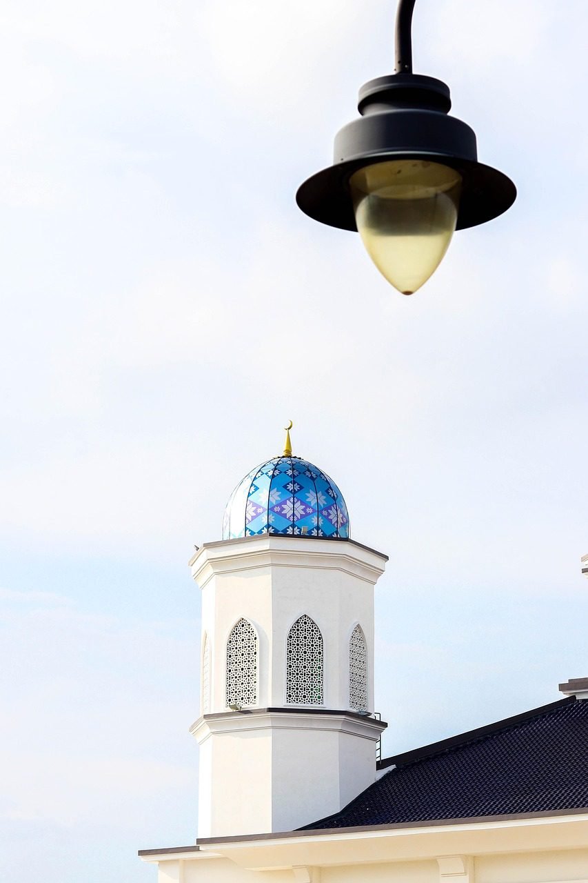 architecture, outdoors, sky, religion, lamp, nature, islam, muslim, masjid